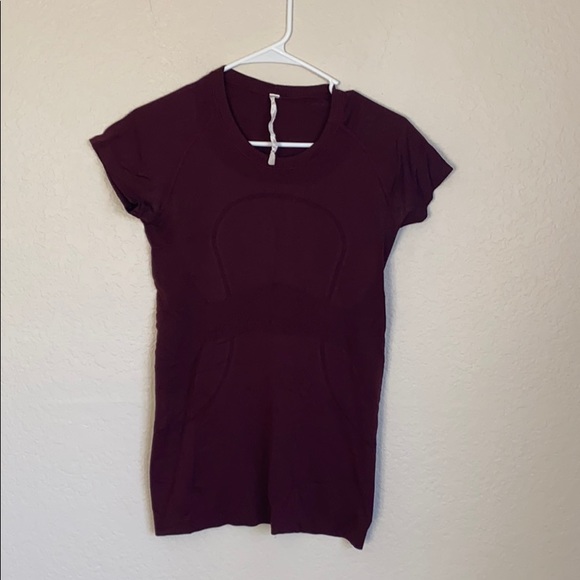 lululemon athletica Tops - Lululemon Short Sleeve Swiftly Maroon